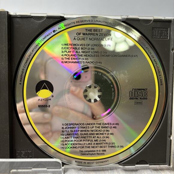 Greatest Hits Quiet Normal Life Warren Zevon by Warren Zevon (CD, 1990) - Picture 4 of 5